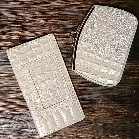 Wilsons Leather Handbags - Wilsons Leather - croc embossed leather bundle coin pouch & checkbook holder